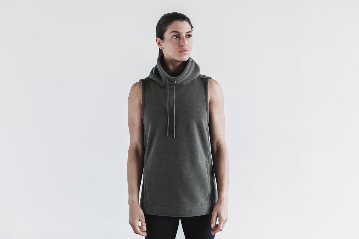 Nobull Arctic Sleeveless Cowl Women\'s Sweatshirts Dark Grey | Australia (PY3564)